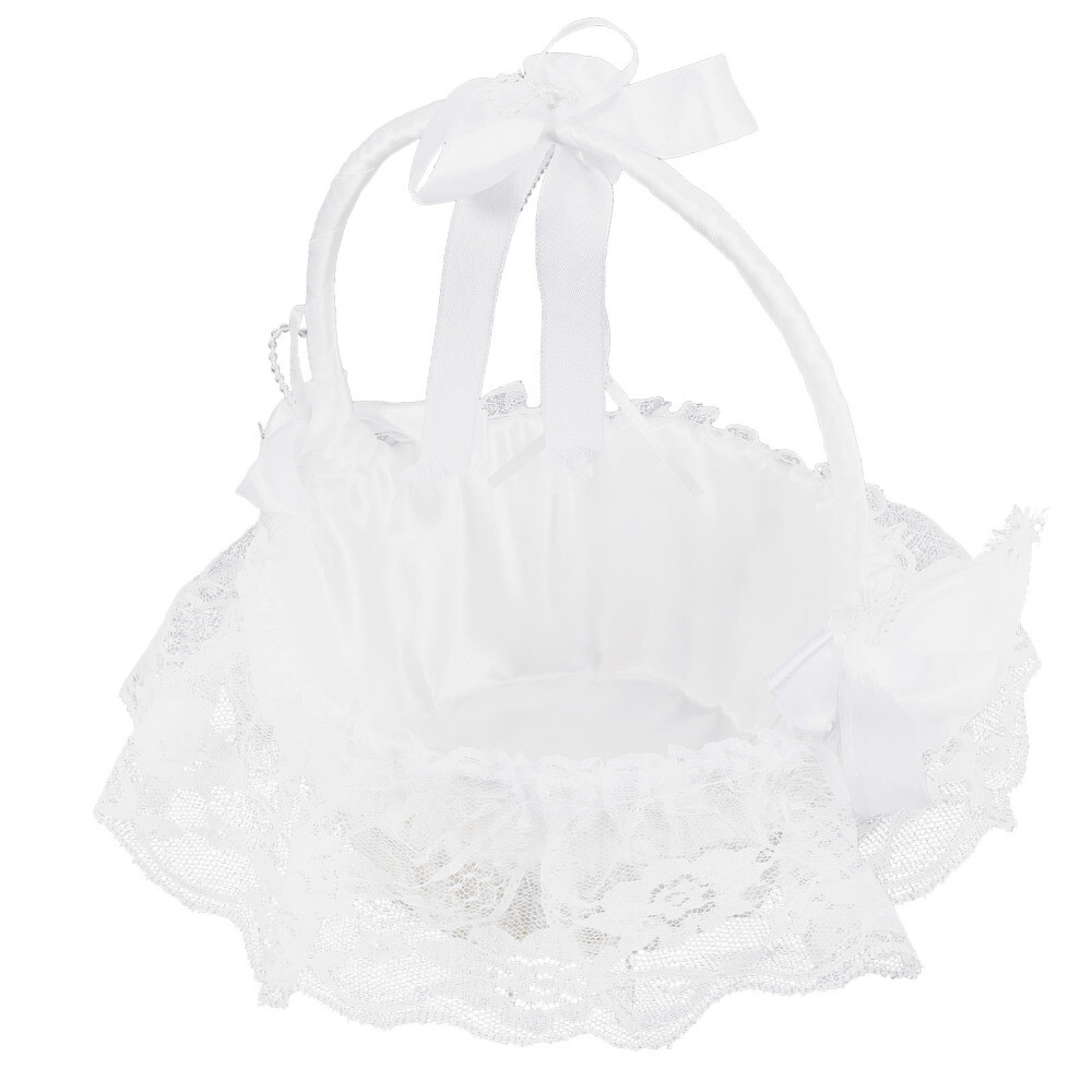 Flower Girl Petal Basket White Flower Girl Basket Rose Petal Holder eBay
