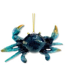 Blue Crab Christmas Tree Ornament - Beach Coastal Nautical Theme Decoration