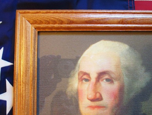 Gerahmtes Gemälde, Porträt von George Washington auf Leinwand, Rembrandt Peale - Bild 2 von 2