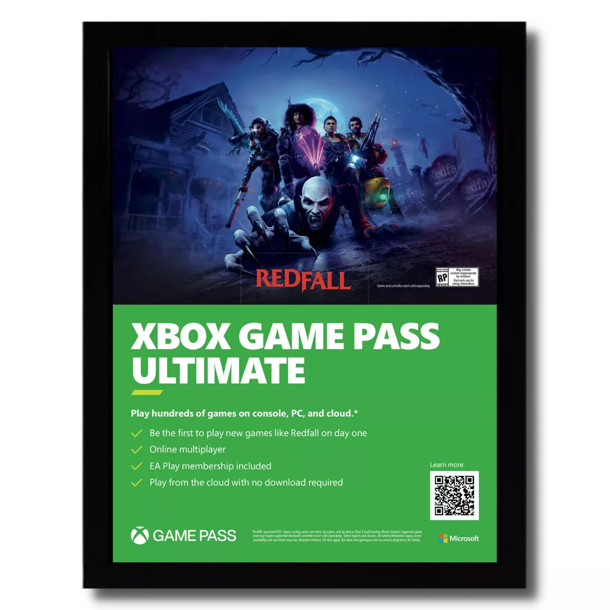 2023 Xbox Series X / S Game Pass Print Ad/Poster REDFALL Promo Video Game  Art