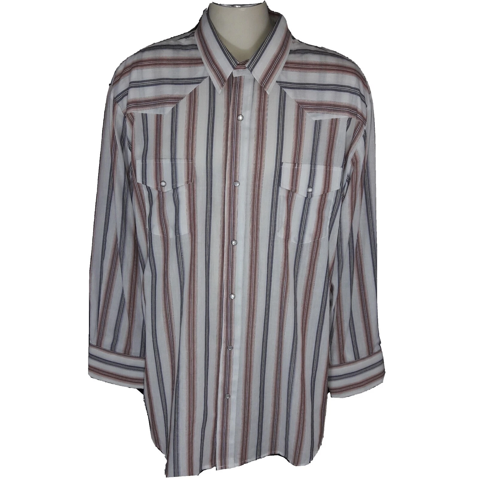 Camisas para hombre Roper informales occidentales a rayas con botones