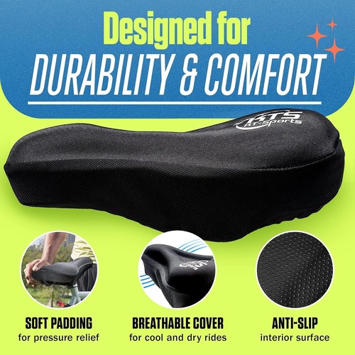 KT-Sports KTS Gel Bike Seat Cover Bicycle Saddle Most Comfortable Seat Easy Fit - Picture 6 of 9