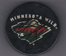 Marcus Foligno autographed Marcus Foligno Minnesota Wild puck