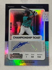JONATAN CLASE 2021 Panini Contenders Baseball Championship Ticket AUTO # 1/1