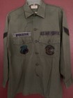 Vintage US Air Force Military Shirt Uniform w/Patches Info. System