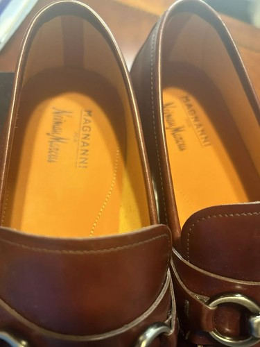 Mocassini autista scarpe Magnanni uomo Diago cinturino in pelle taglia 11,5 marroni nuove - Foto 10 di 12