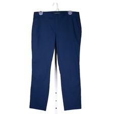 Ralph Lauren Womens 10 Navy Blue Chino Pants Stretch Nautical Preppy Trousers