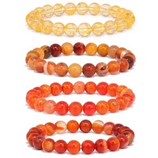 Raicegs 4PCS Colorful Beads Bracelet Healing Crystal Bracelet for Women Men N...