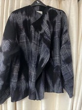 Cotswold Woollen Weavers Print On Check Blue Grey Jacket/ Cardigan Medium /large