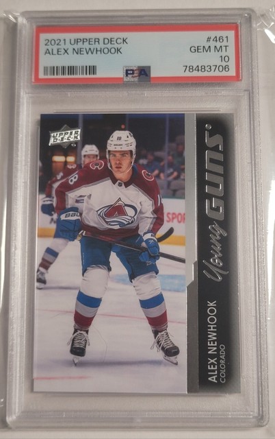 2021-22 Upper Deck Young Guns Rookie #461 Alex Newhook Colorado Avalanche PSA 10