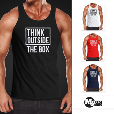 Herren Tanktop Think Outside the Box Moonworks 