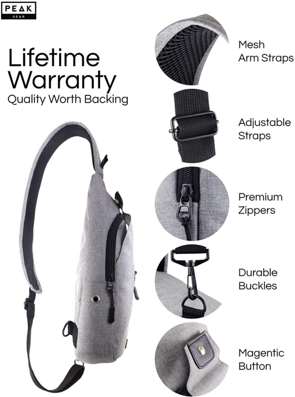 Peak Gear Sling Compact Crossbody Backpack and Day Bag w/ Lost