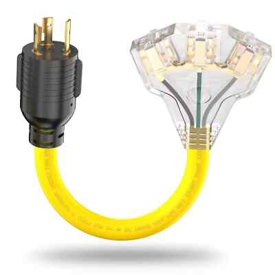 30 Amp Twist Lock to 110 Adapter Cord 3 Prong Generator Plug Adapter, NEMA L5...
