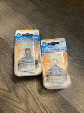 Two 2-pks Dr. Brown's BPA Free Breast-Like Wide Neck Bottle Nipple 3+ Month