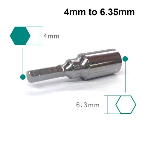 Adaptateur D'embout 4 Mm Vers 6,35 Mm - Douille Hexagonale En Acier - Pour Tournevis, Perceuse - Conversion D'outils - 7