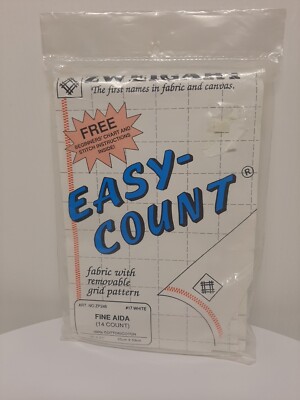Zweigart 14 Count White Fine Aida Easy Count Pre-gridded Cross Stitch Embroidery
