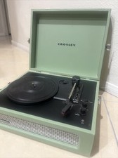 crosley record player urban outfitters mint green briefcase