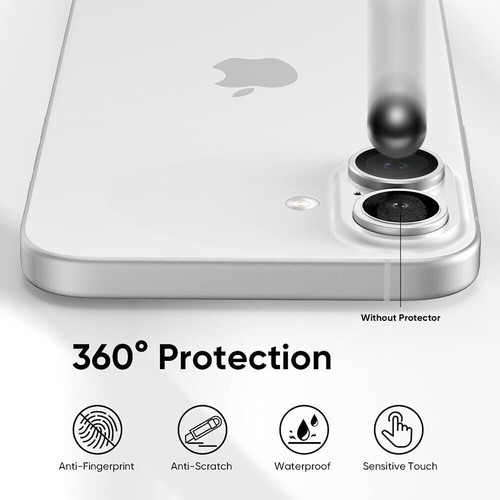 For iPhone 16 Pro Max / 16 Plus Metal Ring Camera Lens Protector Tempered Glass - 第 59/143 張圖片