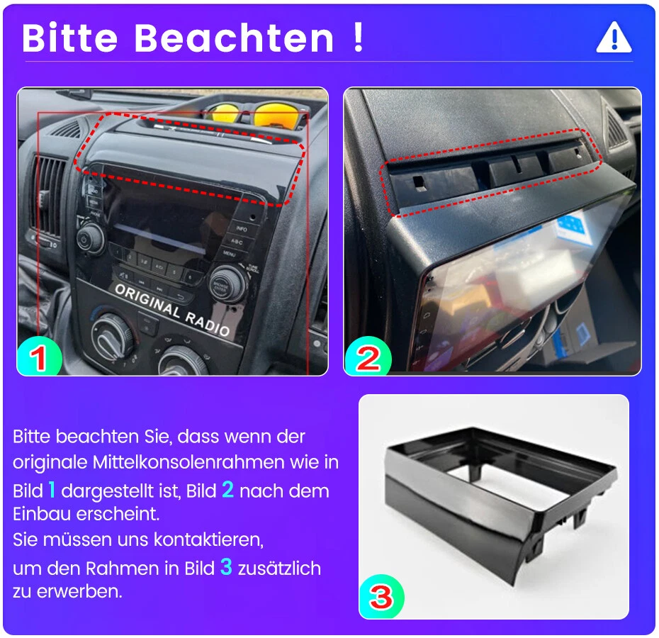 32GB Für Fiat Ducato 2006-2023 DAB+ Android 14 Autoradio Navi Apple CarPlay Kam - Bild 3 von 4