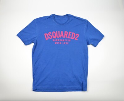 Dsquared2 T-shirt Size Large Mens Blue Summer Colours Spellout Designer  UK