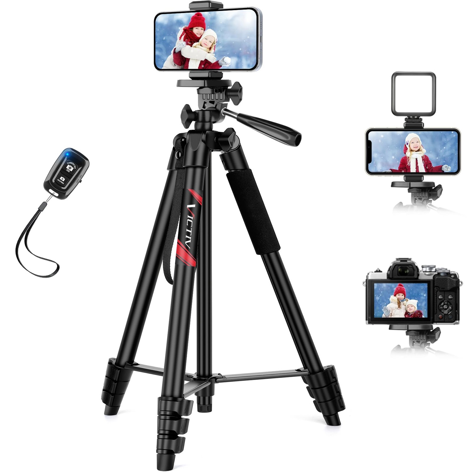 Victiv 162cm Treppiede Smartphone Cavalletto per Smartphone da Viaggio con