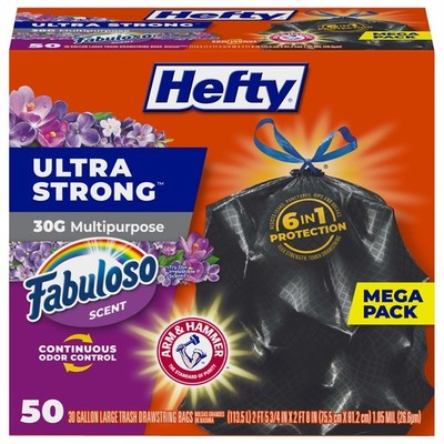 Hefty Ultra Strong 30 Gallon Trash Bags, Large Trash Bags 30 Gallon Size,