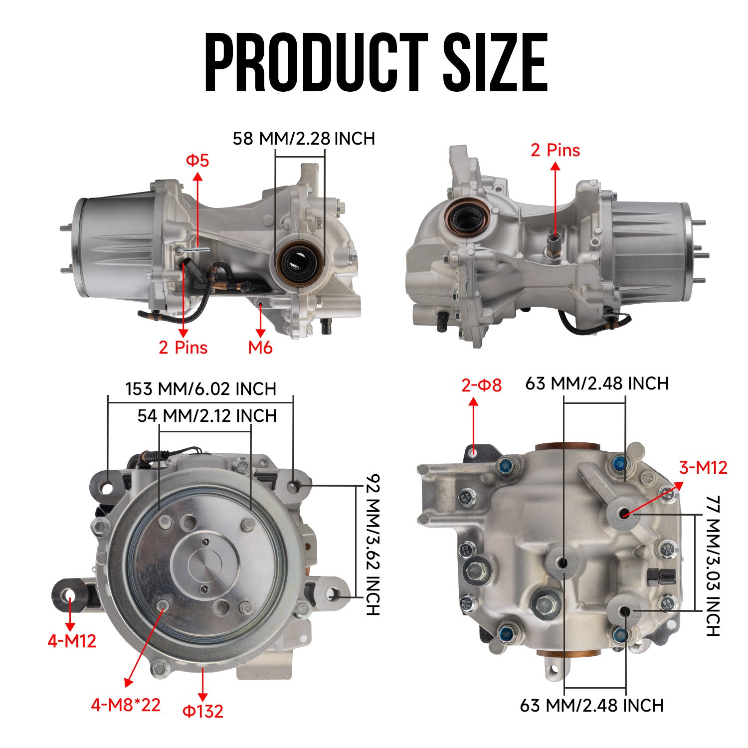 For 18-24 Mazda CX-5 CX-9 AWD Rear Axle Differential Carrier