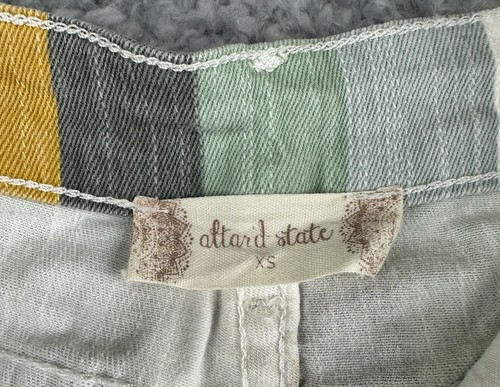 ALTAR’D STATE STRIPE JEANS Womens XS ELECTRA FLARE Bell Bottom Flare/Raw Hem - Picture 8 of 13