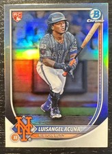 2025 Bowmans Chrome Luisangel Acuna Rookie Red Logo Refractor Mets 💎💎💎