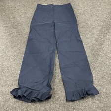 MAEVE The Colette Ruffle-Hem Crop Wide-Leg Pants Women's Size 28 Navy