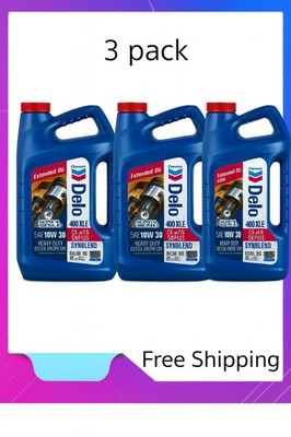 Delo 400 XLE Heavy Duty Synblend Diesel Engine Oil 10W-30, 1 Gallon, Pack of 3
