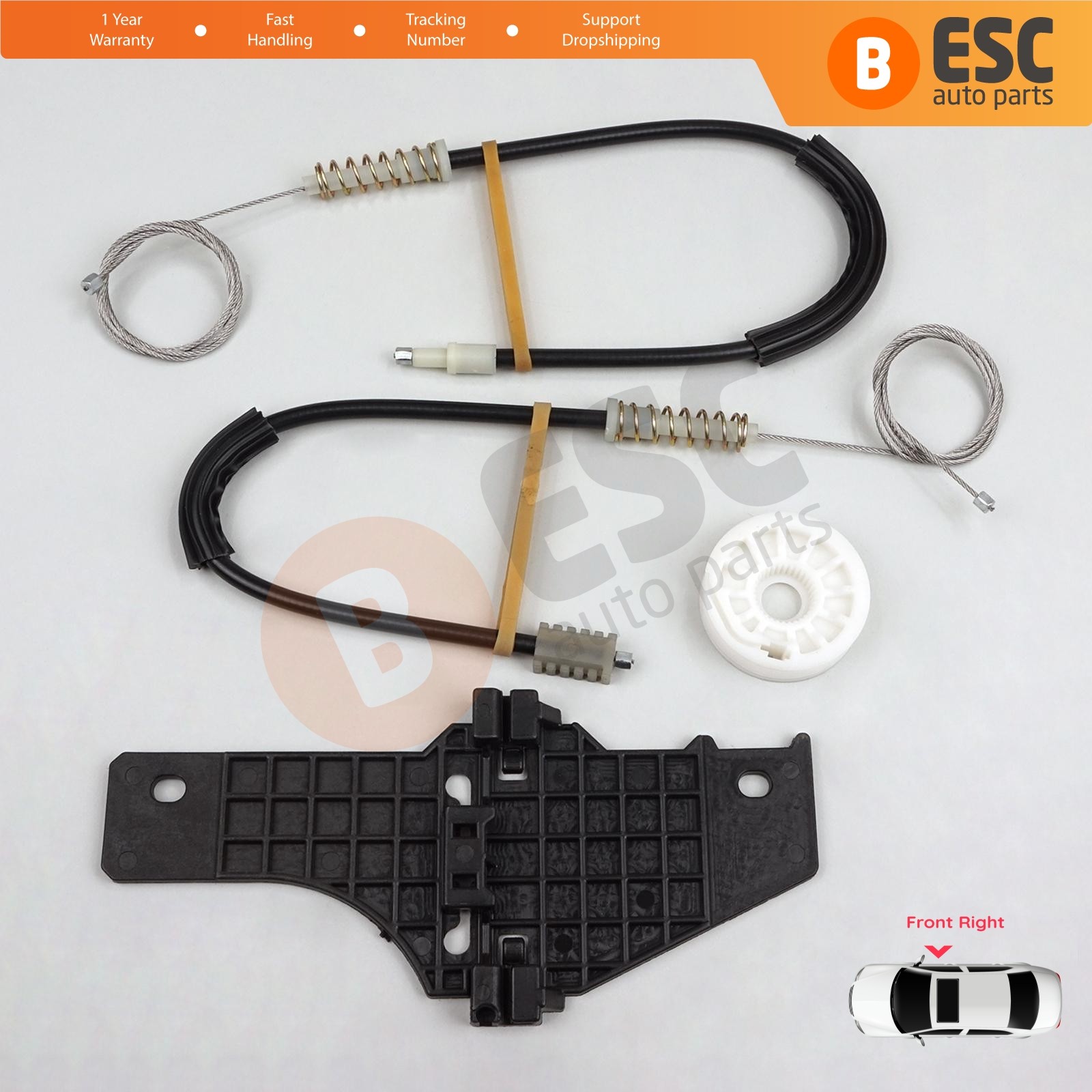 Window Regulator Repair Set Front Right for Peugeot 307 3E 3H 2001-2008 4/5 Door