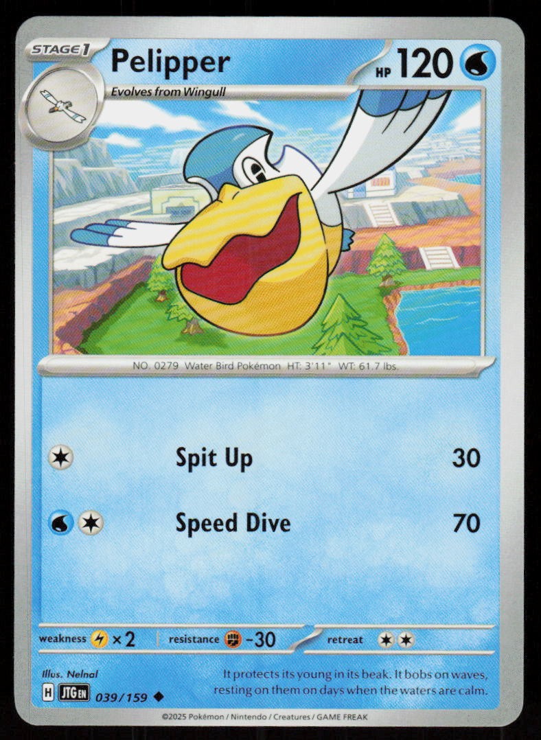 Pelipper 039/159 Uncommon Journey Together Pokemon Near Mint