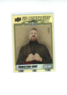 2026 Upper Deck AEW Christian Cage #P-19 UD Portriats Gold Parallel 12/25