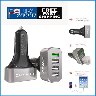 Portable 54W USB Car Charger with Qualcomm Quick Charge 3.0 - Sleek Design