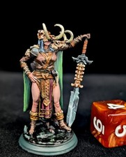 Pro Painted Barbarian Fighter Female Mini D D Pathfinder Reaper 32mm DnD TTRPG