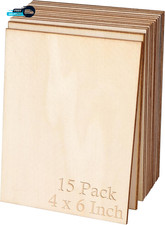 15PCS 4X6 Inch Wood Squares Unfinished Square Wood Pieces for Crafts