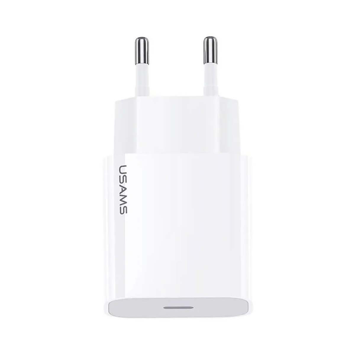 Chargeur USB-C 20W Usams blanc avec technologie Power Delivery 3.0