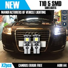 2x T10 501 W5W LED CANBUS SIDELIGHT BULBS AUDI A2 A3 A4 A6 A8 Q7 Interior RS4