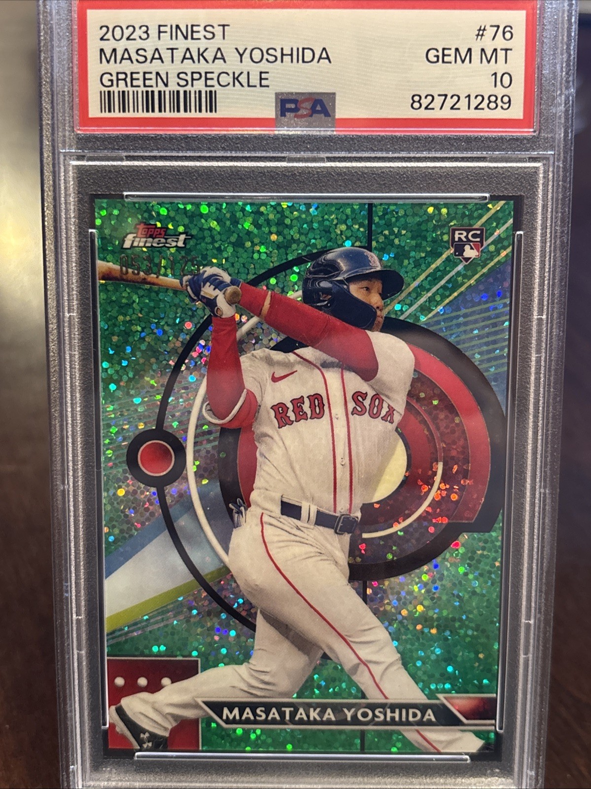 2023 Topps Finest Masataka Yoshida Green Speckle RC Refractor /125 #76 PSA 10