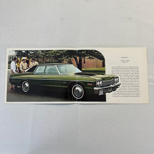 1974 Dodge Monaco Car Sales Brochure Catalog Advertising Custom Brougham Hardtop - Picture 3 of 5
