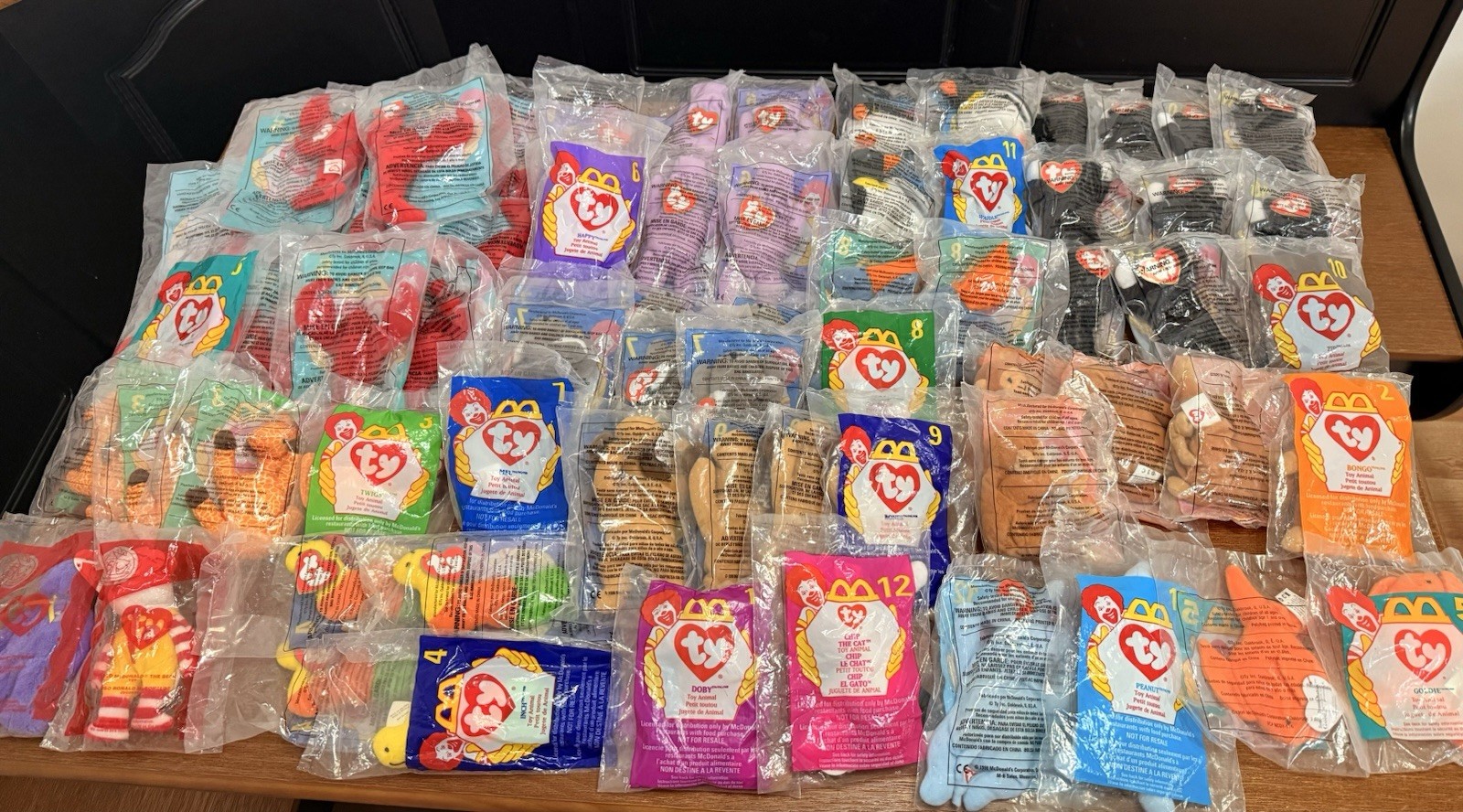 Lot Of 69 Sealed Vintage Mcdonalds Beanie Baby Happy Meal Toys 1996-2004