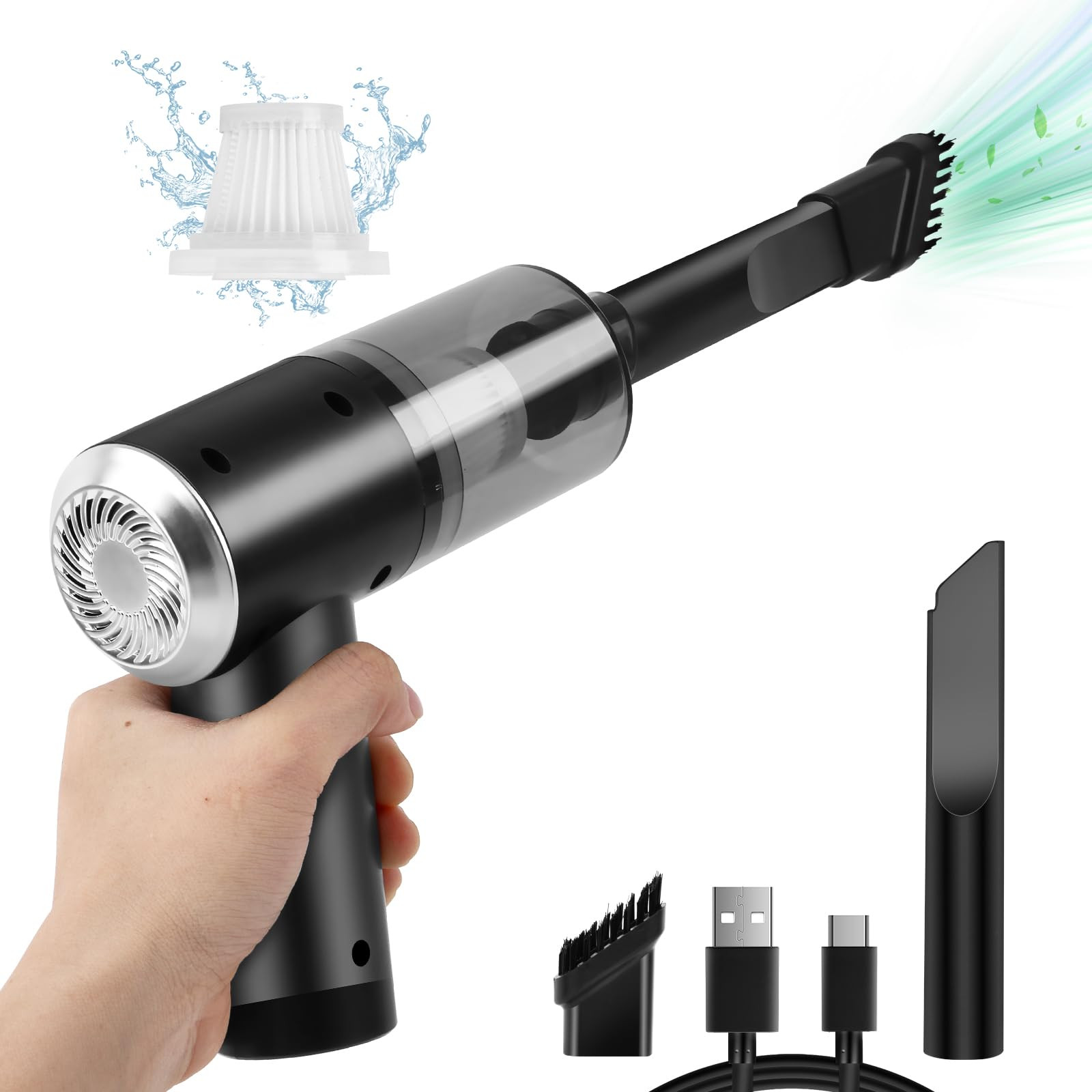 Mini Wireless Handheld Vacuum Cleaner with Brush for Keyboard Cleaning