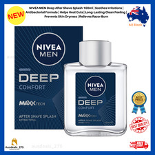 NIVEA MEN Deep After Shave Splash 100ml | Soothes Irritations | Antibacterial Fo