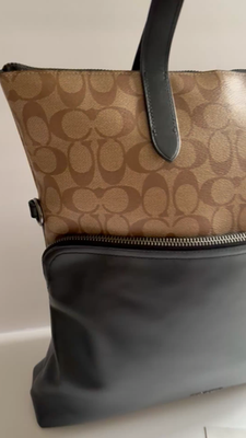 ○コーチ COACH PVCコーディングキャンバス 牛革 トートバッグ F72528