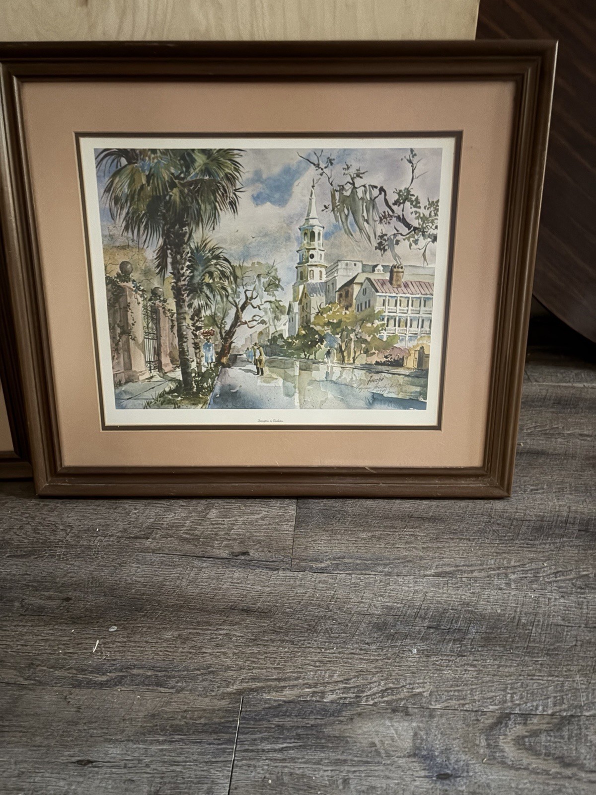 Virginia Fouche Bolton Framed Charleston Watercolor Print, Realism, Landscape