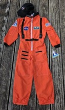 NWT NASA Astronaut Orange Costume Youth Sz 8-10 Halloween Flight Suit USA Flag