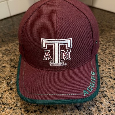Vtg 90s Texas A&M Aggies Logo Athletic Hat Cap Strap Back Red Wool Blend