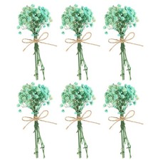 6 St&uuml;ck Mini-Blumenstrau&szlig; mit getrockneten Schleierkraut Geschenk, Hellblau