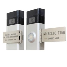 LJSCARE Front Door No Soliciting Sign Do Not Knock Or Ring Doorbell Sign - E...